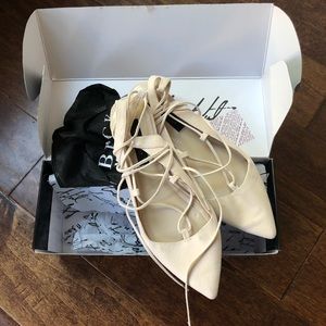 Soft pink strappy flats